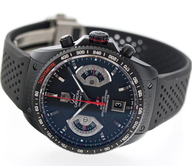 The titanium copy watches have black rubber straps.